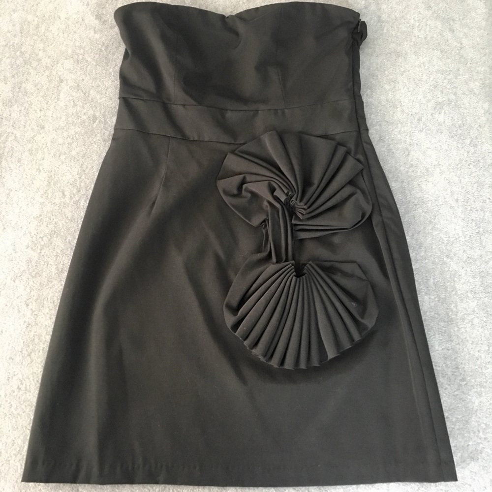 Aqua black mini dress